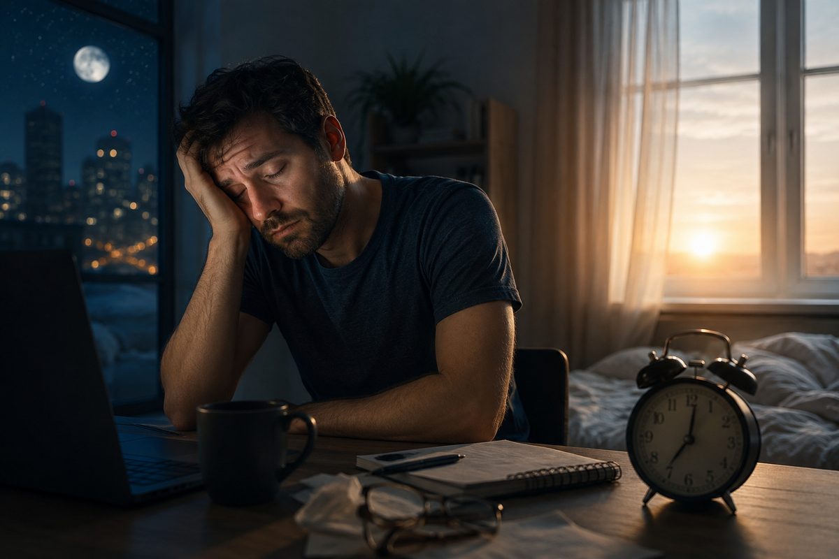 a man with circadian rhythm sleep-wake disorder